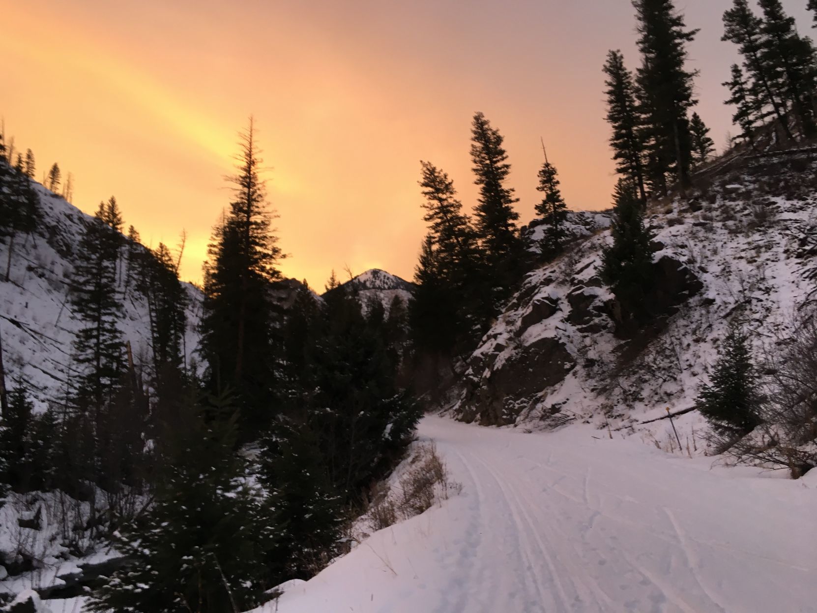 Mill Creek winter sunset